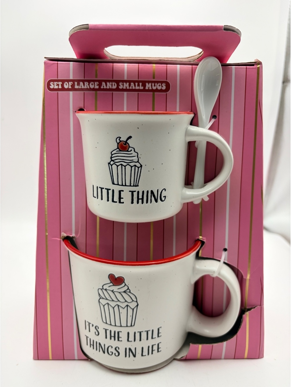 Sheffield home. One large and one small mug with spoon.